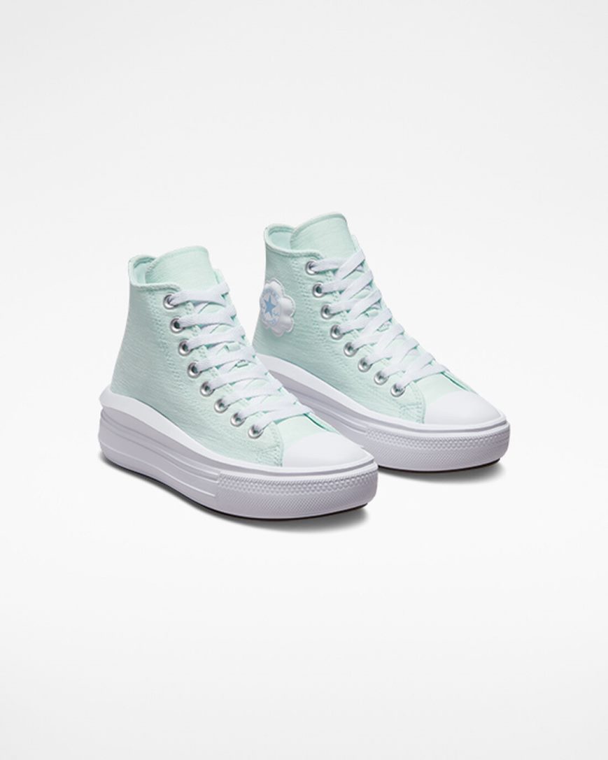 Sapatos Plataforma Converse Chuck Taylor All Star Move Cloud Patch Cano Alto Menina Azuis | PT F085031